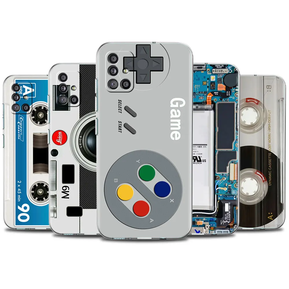 

Transparent Case for Samsung Galaxy A51 A21s A71 A12 A31 A52 A41 M51 A32 A02s M31 A11 Silicone Phone Cover Camera Cassette Music