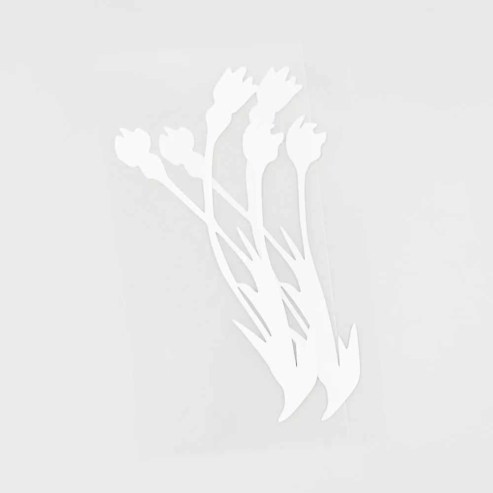 

YJZT 8.6CM16.7CM Magic Flower Tulip Leaf Vinyl Car Sticker Decal Black/Silver Decor 18B-0030