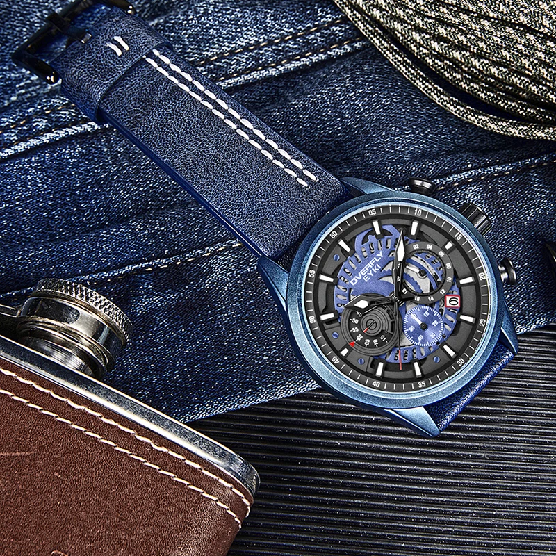 EYKI креативные кварцевые наручные часы с большим циферблатом автоматические