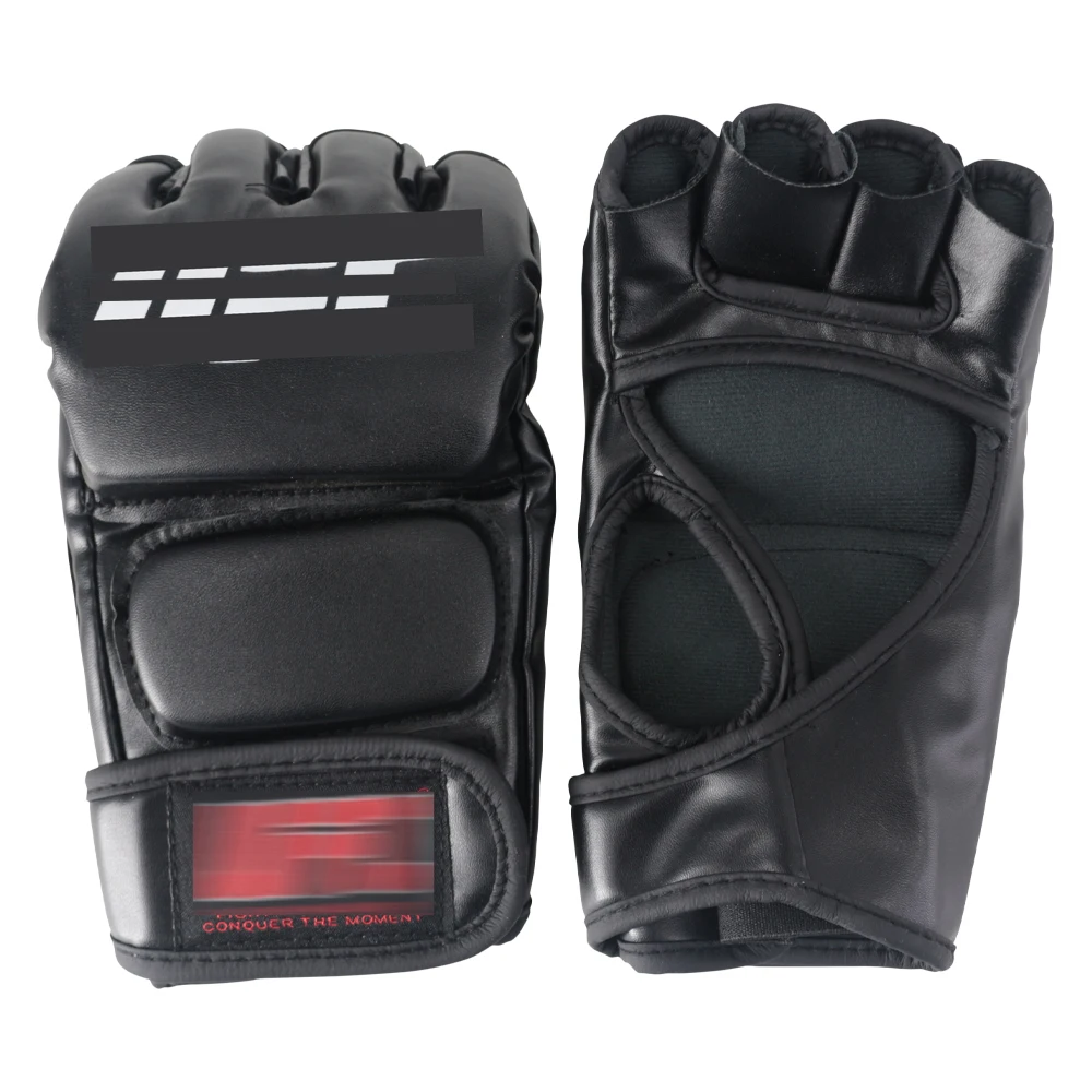 

MMA Black ferocious fighting half-finger gloves Tiger muay thai boxing pads boxing gloves men mma fight sanda glove box boxers