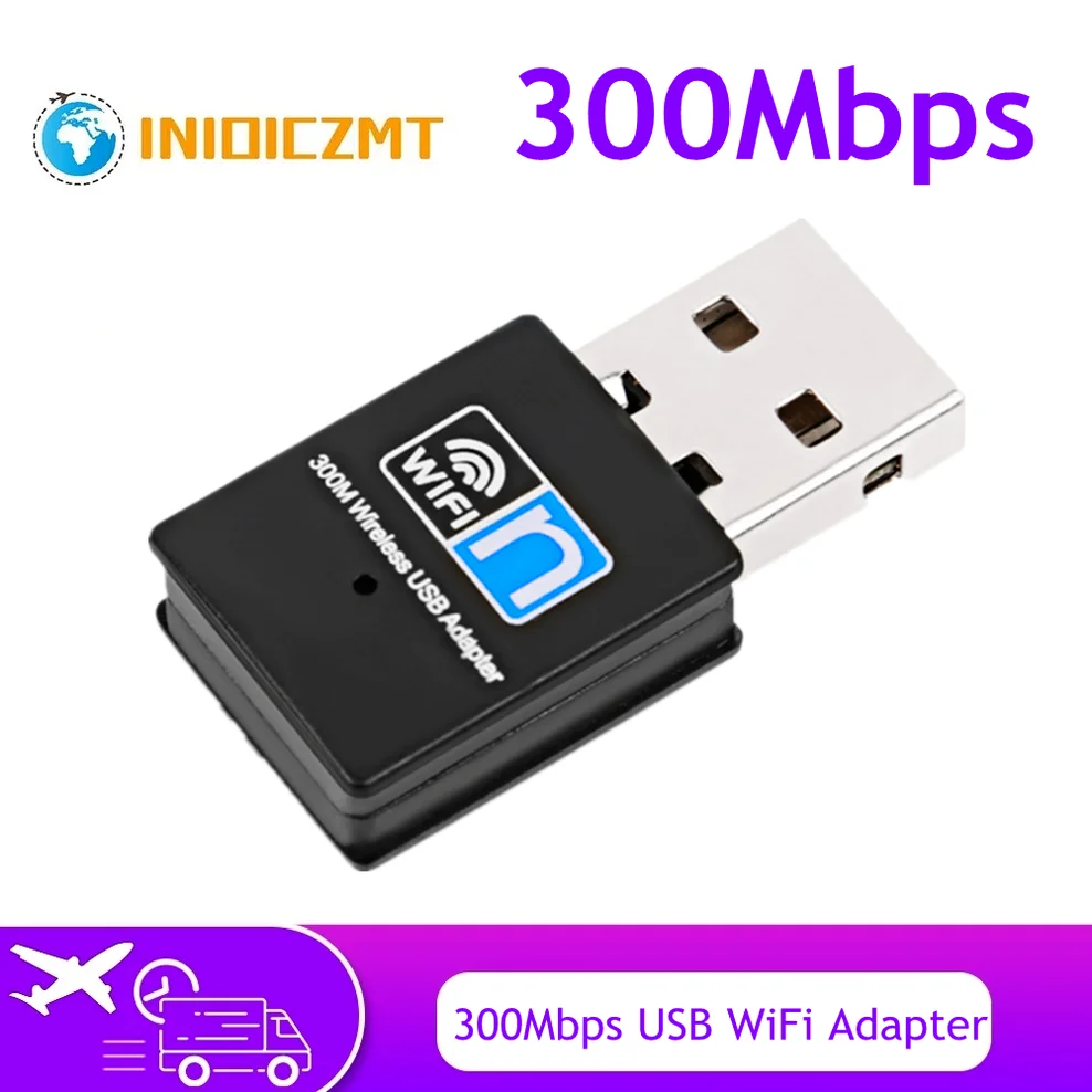 

INIOICZMT Mini USB2.0 Wifi Adapter 300Mbps Wi-fi Antenna WIFi USB Ethernet WI-FI Dongle 802.11 N/G/B Enchufe WiFi USB Lan Comfas