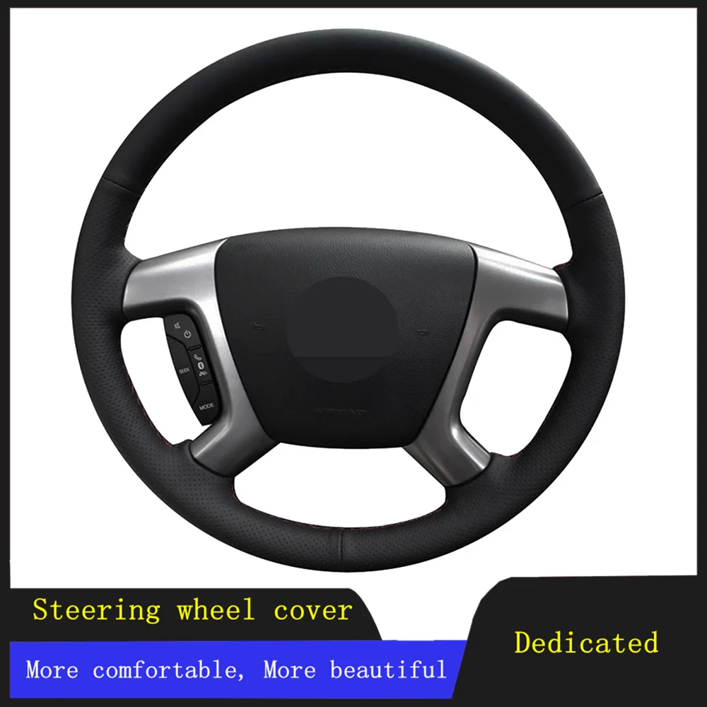 

DIY Car Steering Wheel Cover Braid Wearable Genuine Leather For Chevrolet Captiva Daewoo Winstorm Silverado GMC Sierra