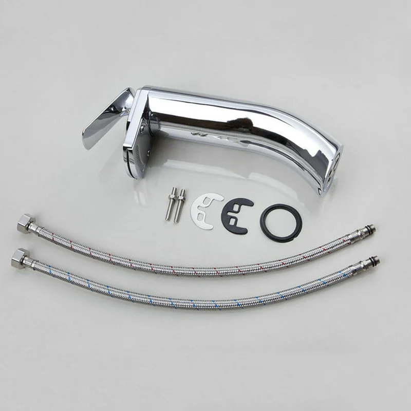 KEMAIDI полированный хромированный смеситель водопад для ванной раковины одна