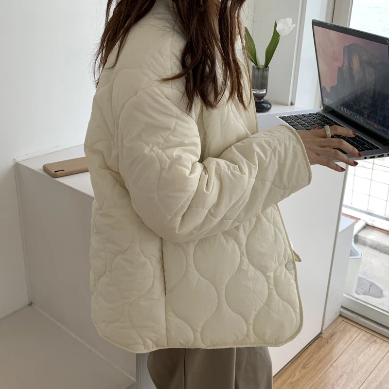 

HziriP OL New Autumn Winter Coat Women Baseball Clothes Vintage Elegant Faux Lamb Wool Liner Thick Warm Loose Double Wear Parkas