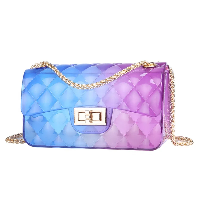 Женская разноцветная желеобразная сумка ins super fire ромбовидная маленькая