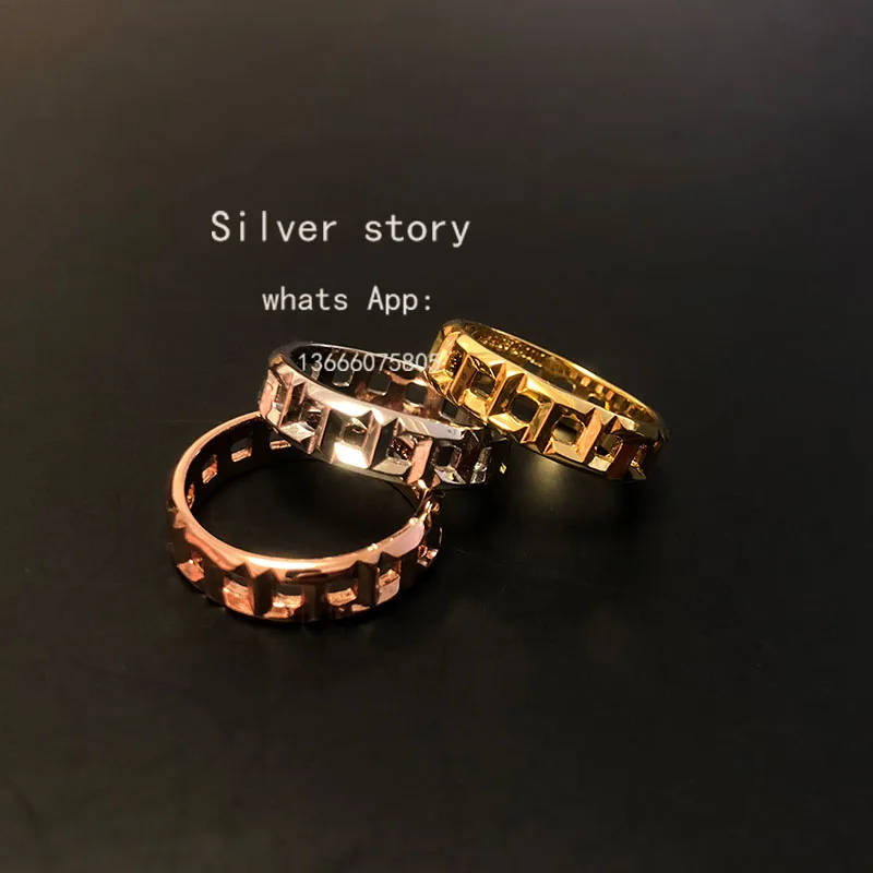 

1:1 classic golden rose gold S925 silver couples hollow out buddhist monastic discipline, girlfriend holiday gifts of jewelry