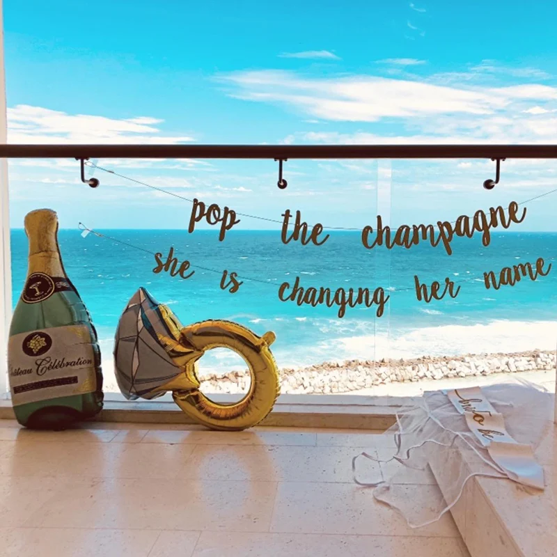 Розовое золото буквы &quotBride To Be&quot Фольга шар кольцо с бриллиантом в балон