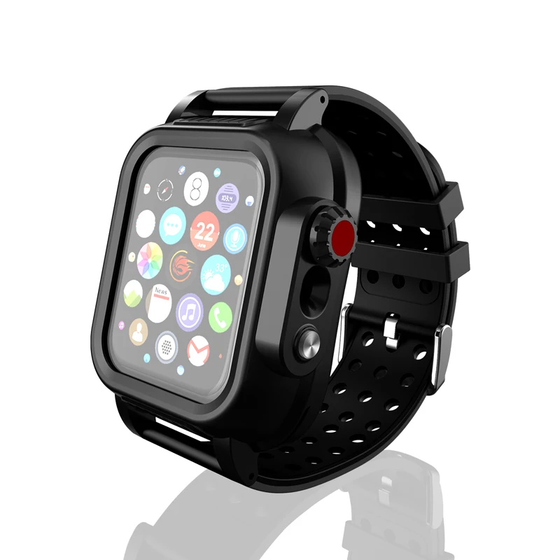Новейшая модель; для наручных часов Apple Watch 4 40/44 мм Водонепроницаемый силиконовый спортивный ремешок для наручных часов Apple Watch Series 4, 2, 3, ремешок с Защитный чехол/38/40 мм