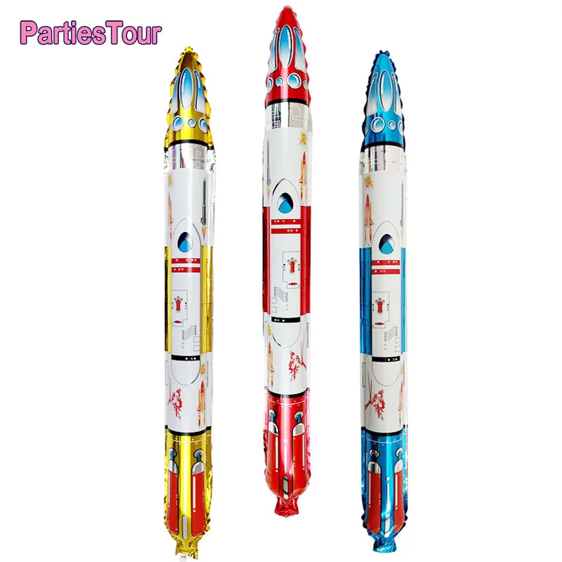 

1pc Large Rocket Outer Space Theme Foil Balloon Universe Space Planets Party Rocket Mylar Balloons Party Decoration Supplies