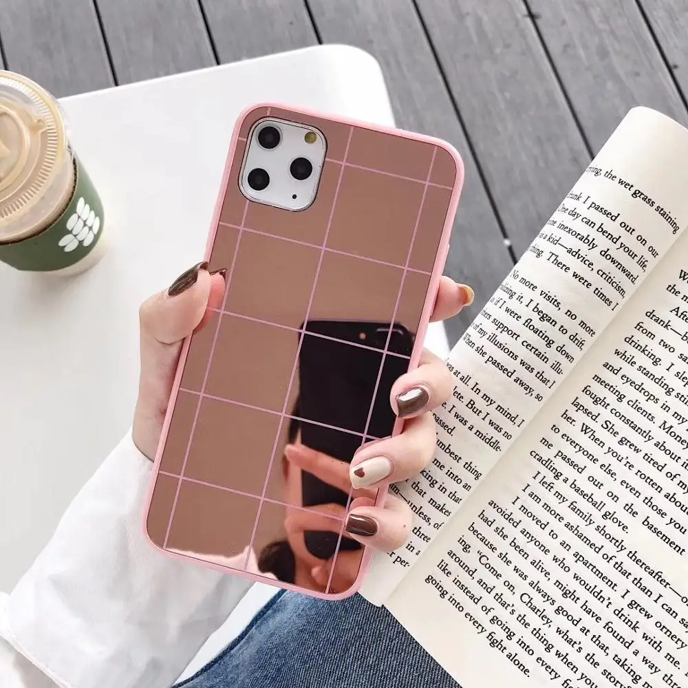 Роскошный ударопрочный зеркальный чехол для iPhone 11 Pro Max X 8 7 6 6s Plus XS MAX XR задняя