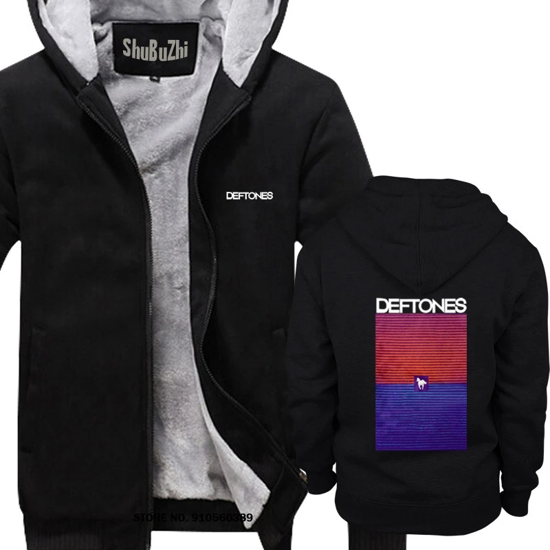 

Deftones Men's Abstract Sunset thick hoodies Hot Sale winter long sleeves Black male thick hoodies bigger size