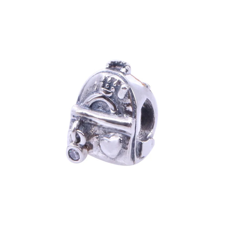 

Claudia Authentic 925 Sterling Silver Adventure backpack charm Fit Original Bracelet Pendant DIY Jewelry Charms Gift
