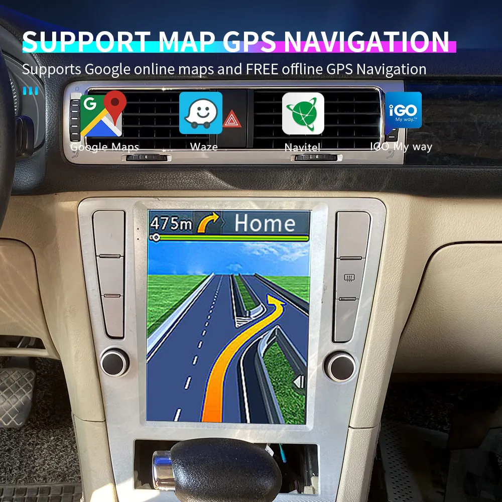 

Car Navigator For VW Passat B7 9.7Inch Android 10 Vertical Screen GPS Free Latest Europe Map Navigation Audio Video Radio Player