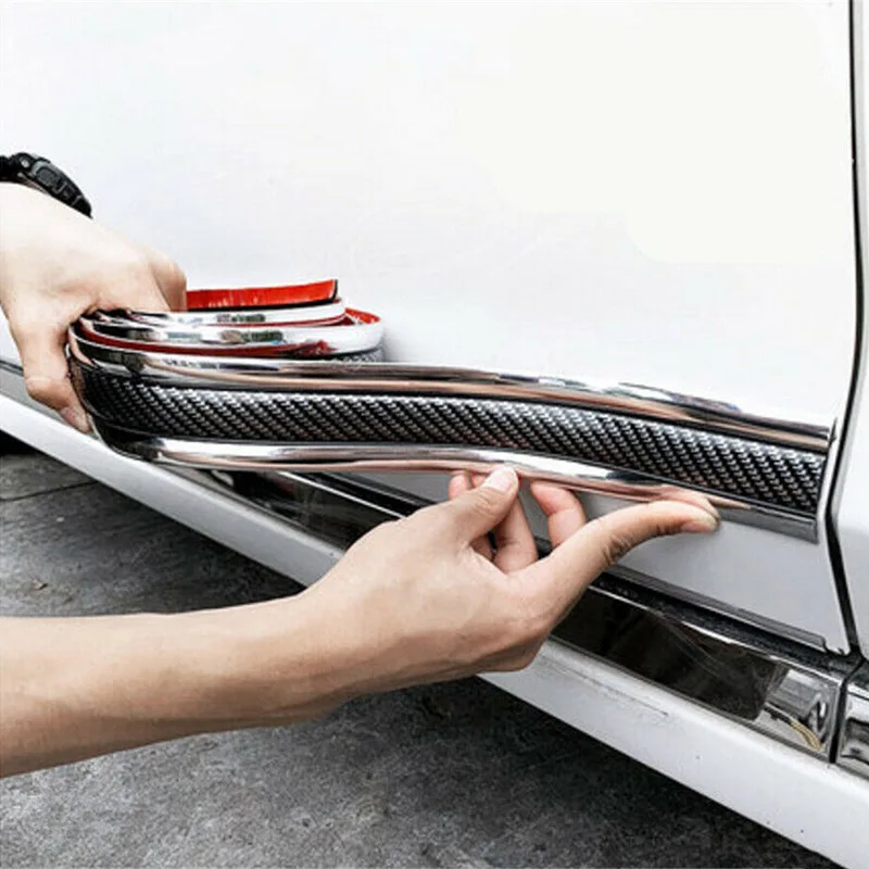 

1 roll Anti-collision Strip Truck Accessory Bumper Carbon Fiber Silver