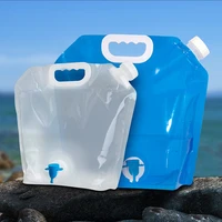 home outdoor folding portable water bag with faucet car water storage bag bucket emergency water bag sports riding bottle tank