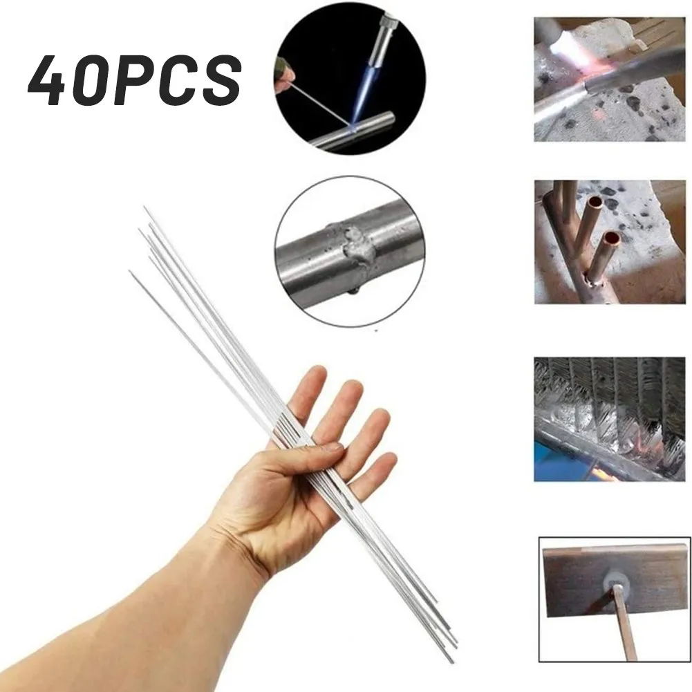 

40pcs 50cm*1.6mm Easy Melt Welding Rods Low Temperature No Need Solder Powder Corrosion Resistance Aluminum Wire Brazing