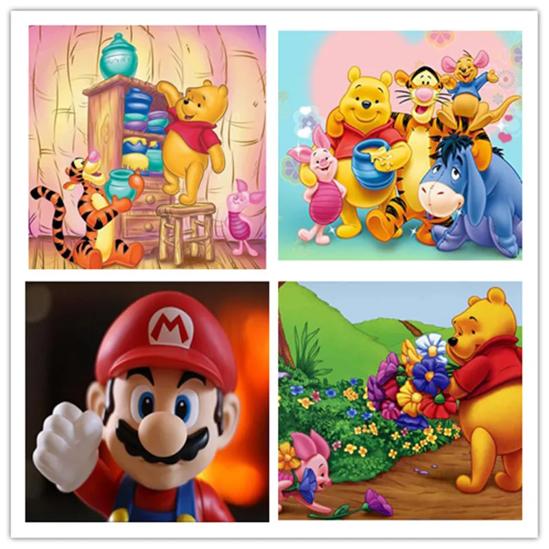 Мультфильм Рукоделие Diy Алмазная вышивка Винни Пух дрель Живопись Вышивка