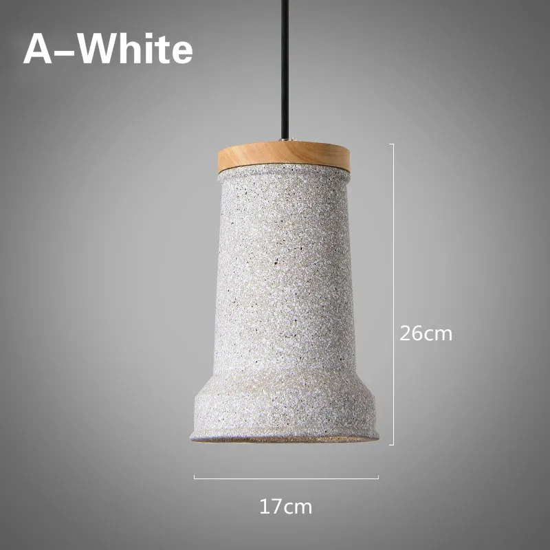 

LED Bar Cement Pendant Lights Creative Bottle-Shaped Wood Base E27 pendant lamp Modern simple kitchen hanging light ceiling