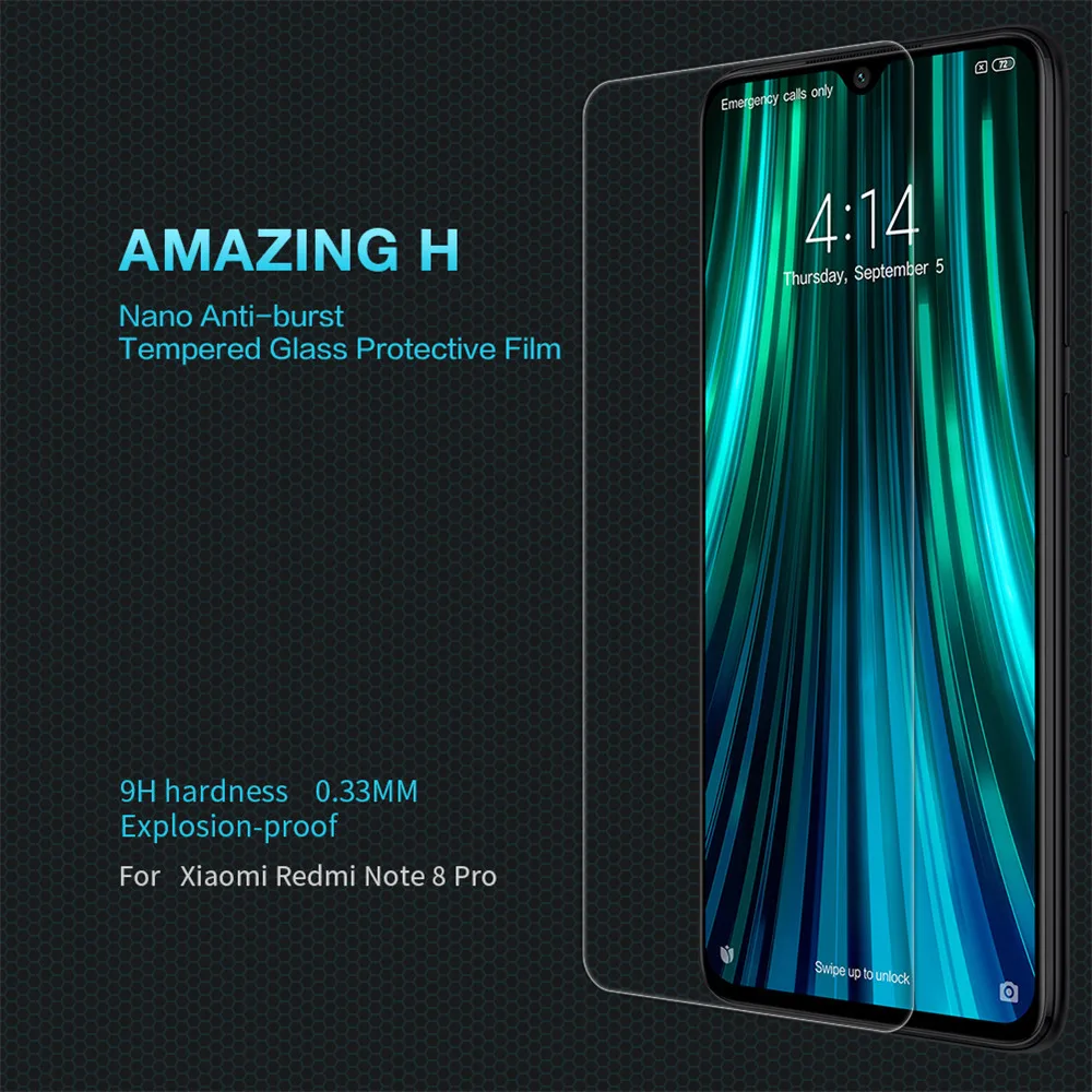 Противовзрывное закаленное стекло для Xiaomi Redmi Note 8 Pro NILLKIN Amazing H|Защитные стёкла и