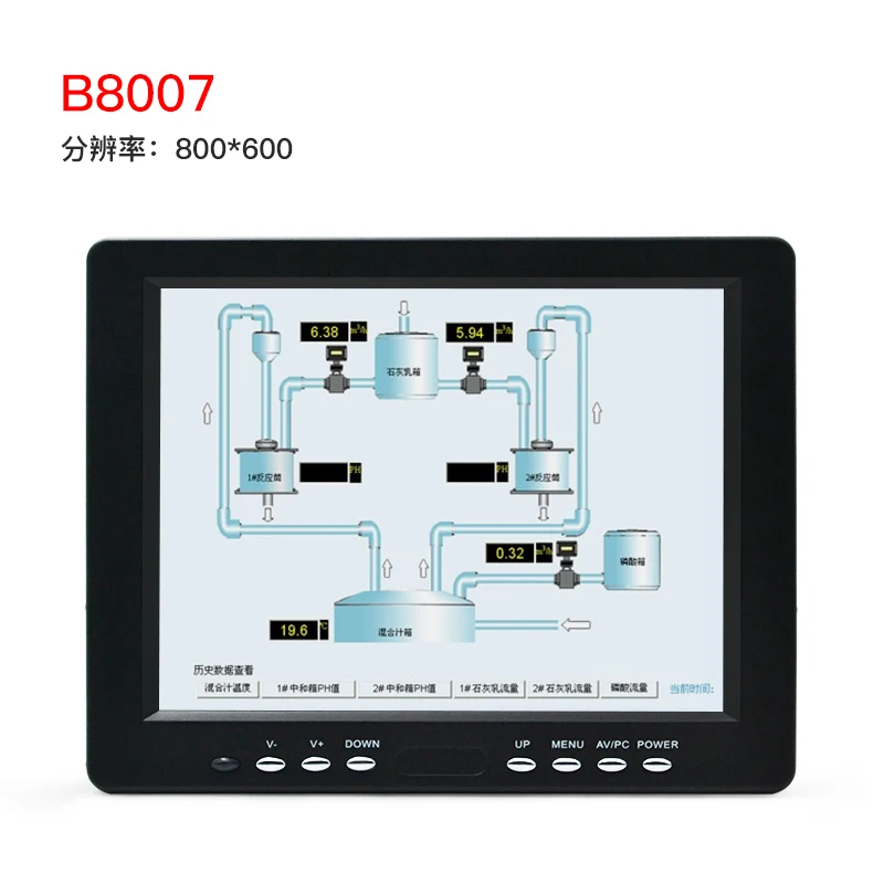 Table Use Monitor 8 Inch Plastic Case Lcd  Monitor 800x600 Monitor with VGA, AV,BNC,HDMI Interface