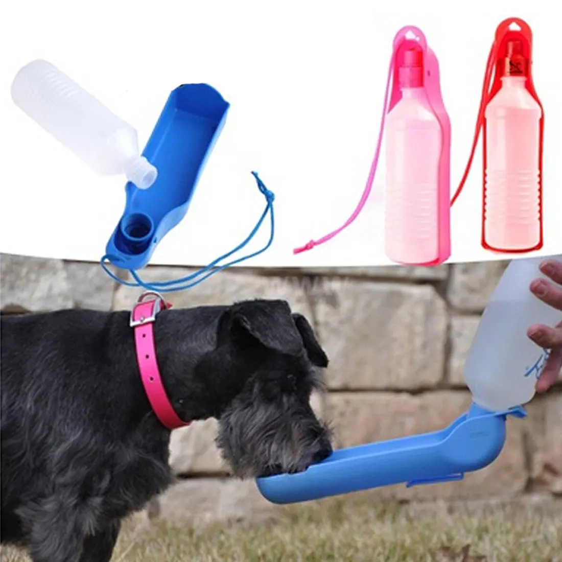 

Foldable Pets Dog Water 250ml/500ml Bottle Plastic Portable Pet Water Bottle Hand Held Water Feeder Outdoor Travel Drinking