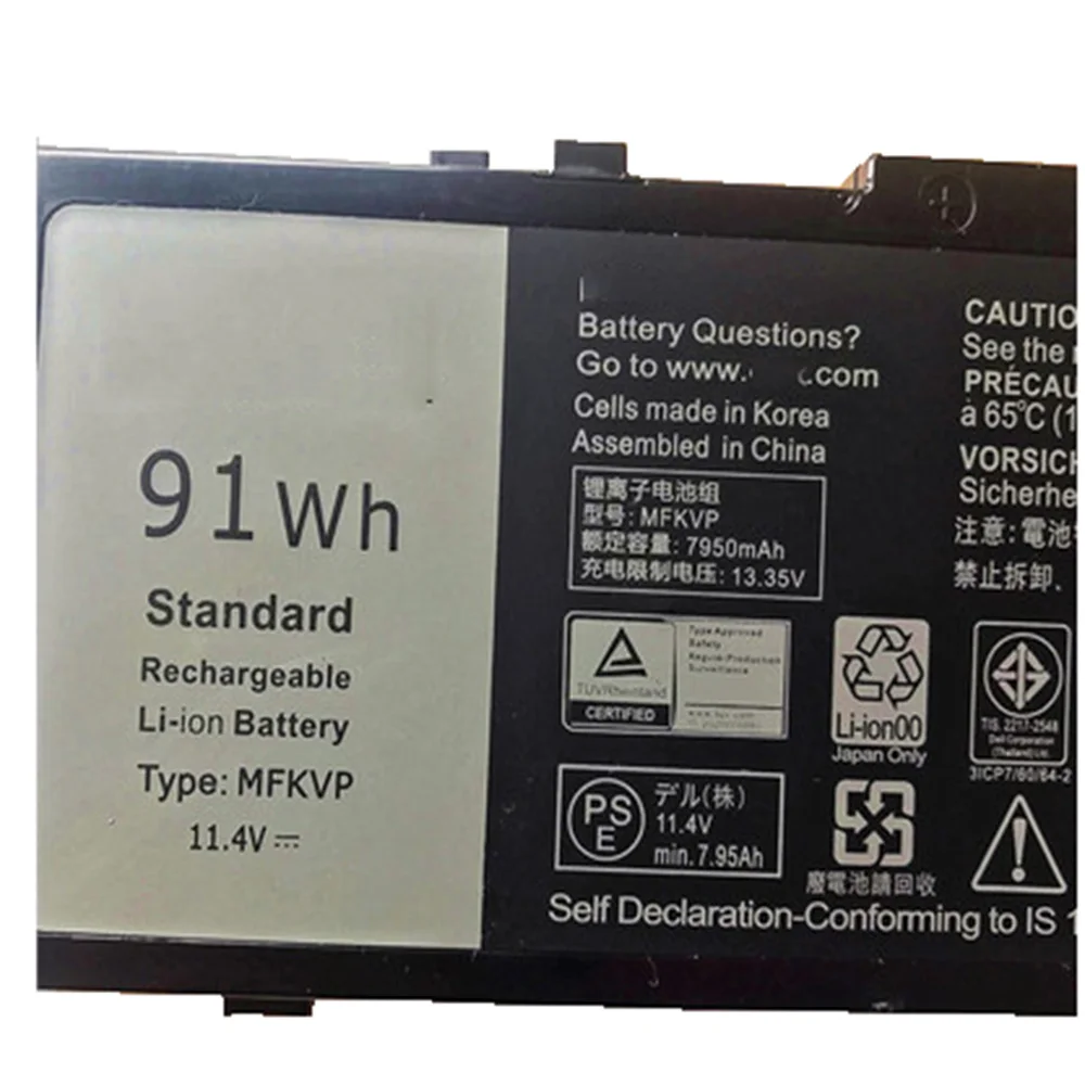 11.4V 91wh MFKVP Original GR5D3 0RDYCT Laptop Battery For Dell Precision 7510 7710 M7710 | Компьютеры и офис