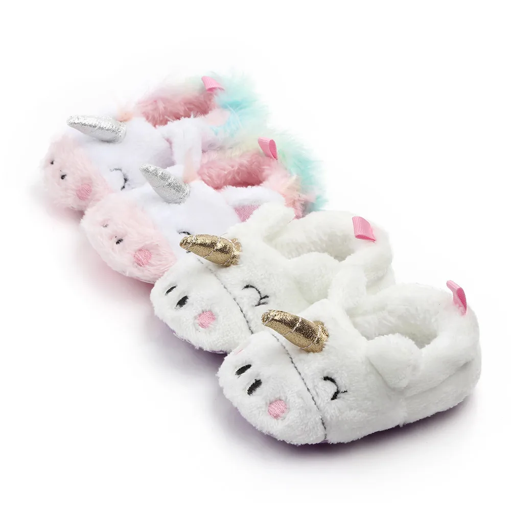 Newborn Shoes for Baby Girls Unicorn Soft Sole Infant Toddler First Walker Winter Home Footwear Barefoot Little Angel Shoe |