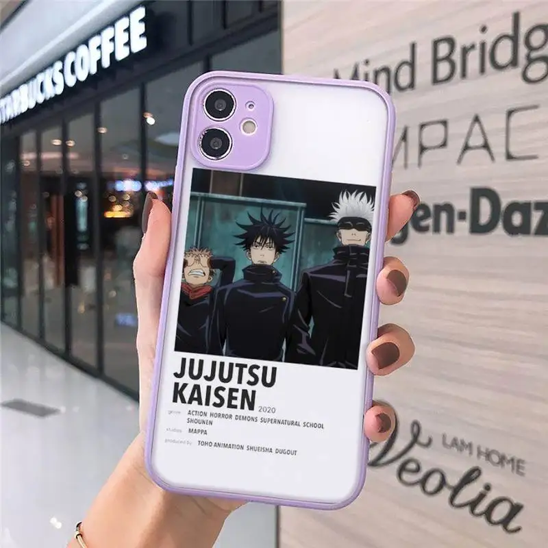 

Jujutsu Kaisen Satoru Gojo anime Phone Case purple matte transparent For iPhone 7 8 x xs xr 11 12 pro plus max mini Clear Funda