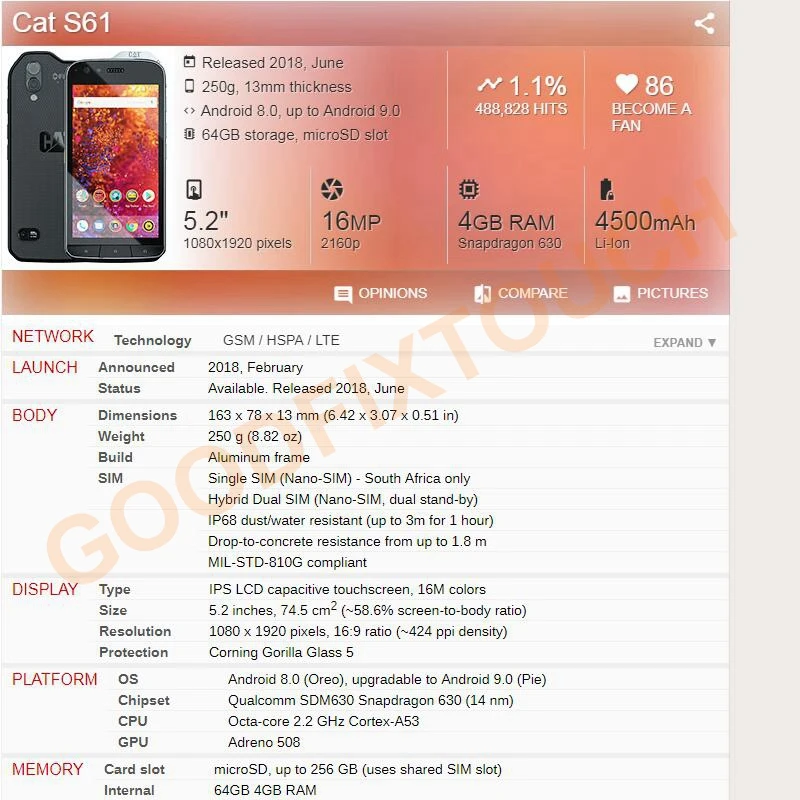 Оригинальный 5 2 &quotЖК-экран для Caterpillar Cat S61 S 61 ЖК-дисплей сенсорный экран панель