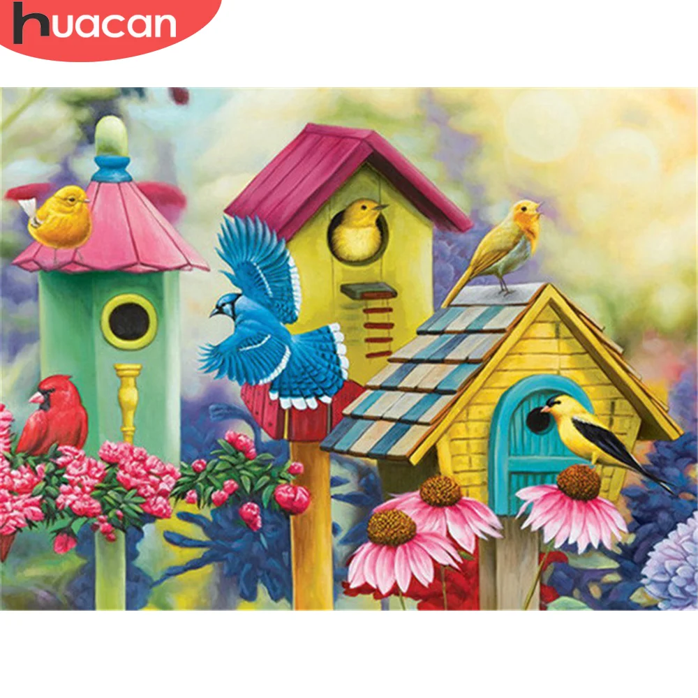 

HUACAN DIY Diamond Painting New House Diamond Embroidery Cross Stitch Animal Bird Pictures Of Rhinestones Mosaic Handmade Gift