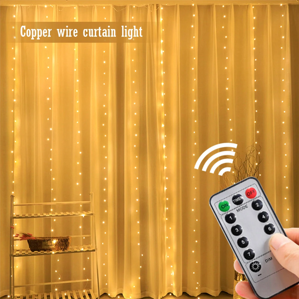 

LED String Lights Christmas Decoration Remote Control USB Wedding Garland Curtain 3M Lamp Holiday For Bedroom Bulb Outdoor Fairy