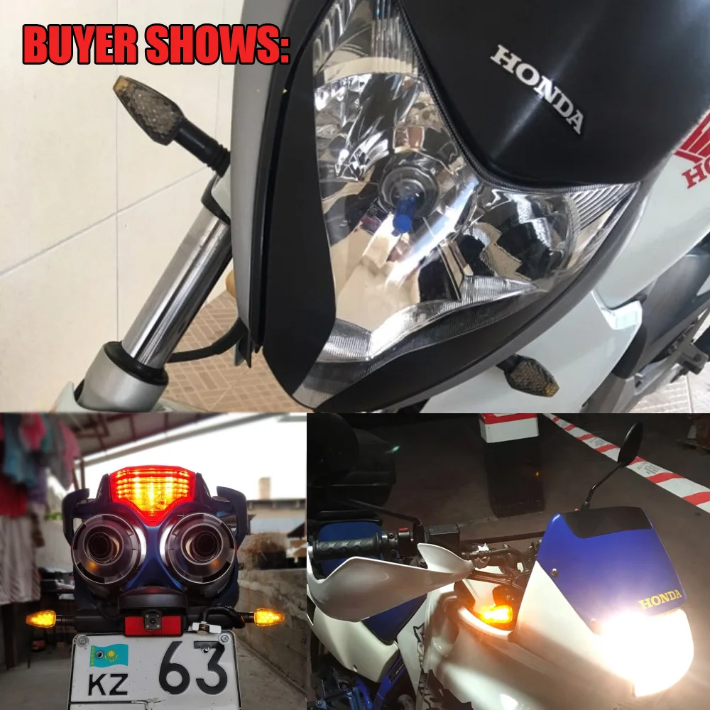 

2pcs Universal Motocross Mini LED Turn Signal Indicator Blinkers 12V Motorcycle Turn Lighting Flashers Lamp For cafe racer Amber