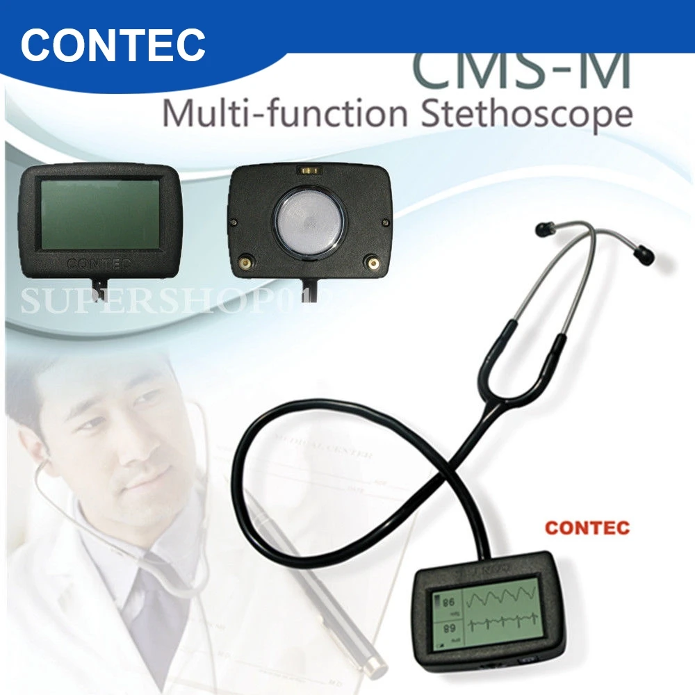 CE Contec CMS-M многофункциональный электронный стетоскоп с визуальным индикатором SpO2 ECG PR