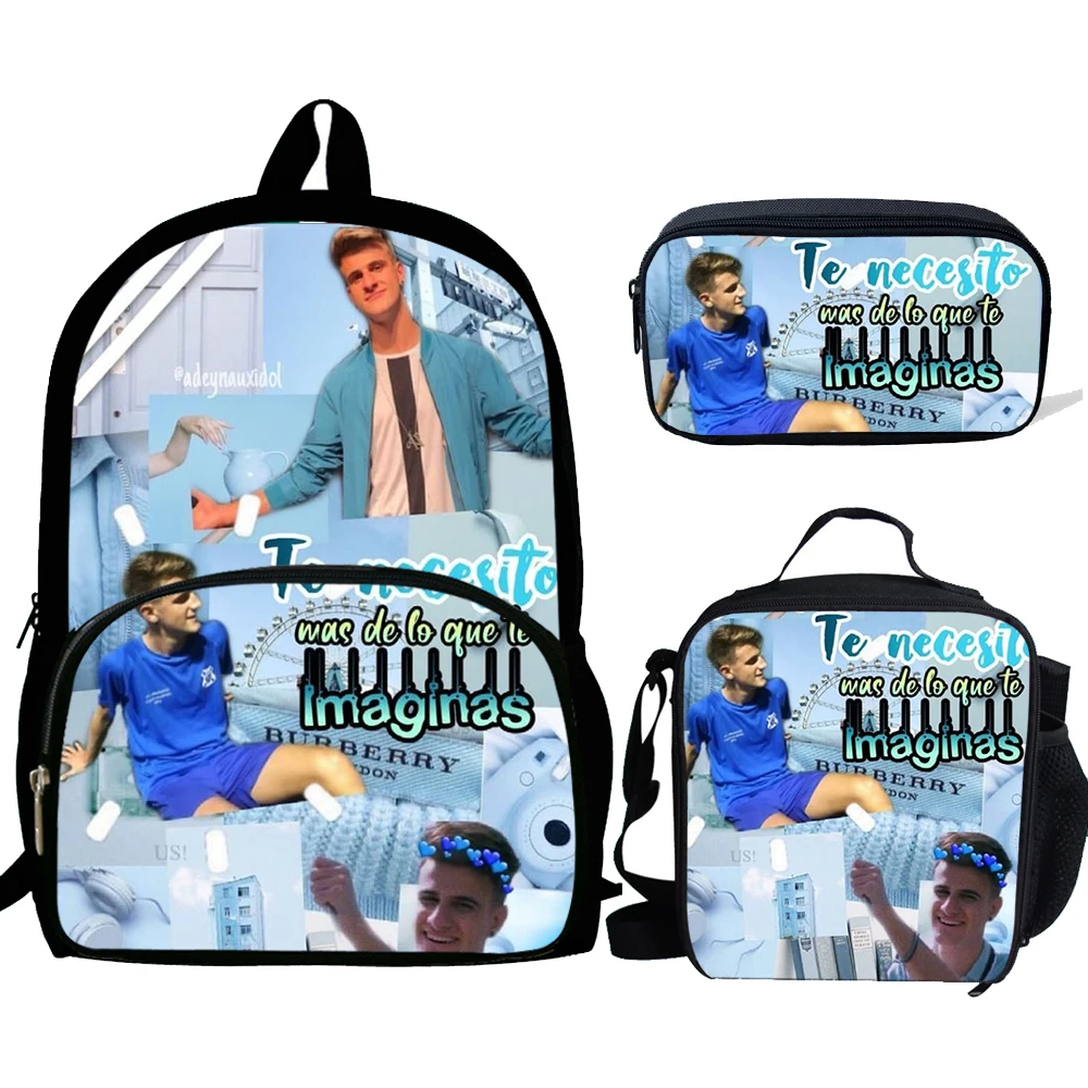 3 шт./компл. Bakpack школьные портфели для студентов, чехол-карандаш, сумки для обеда Adexe & Nau с принтом для мальчиков и девочек, школьный рюкзак