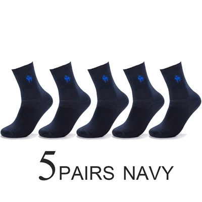 A 5 pairs navy PIER POLO, носки, мужские хлопковые нарядные носки, брендовые новые деловые мужские носки, мужские носки высокого качества для отдыха, длинные носки в подарок, размер 39-44 - Цвет: A 5 pairs navy