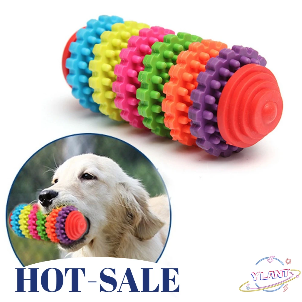 

YLANT, 4 цвета, жевательная игрушка для домашних питомцев, собак, щенков, кошек, прочная резиновая детская игрушка для здоровой чистки десен, ин...