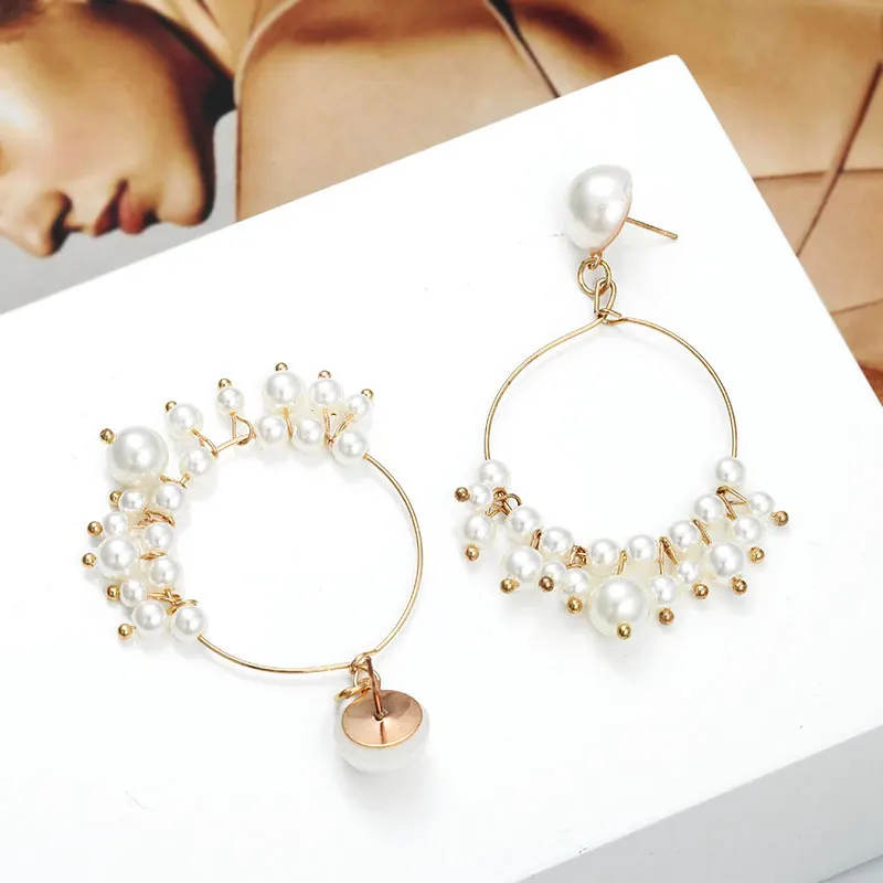 Модные серьги длинная цепочка искусственная кожа уличная мода 2019 геометрические