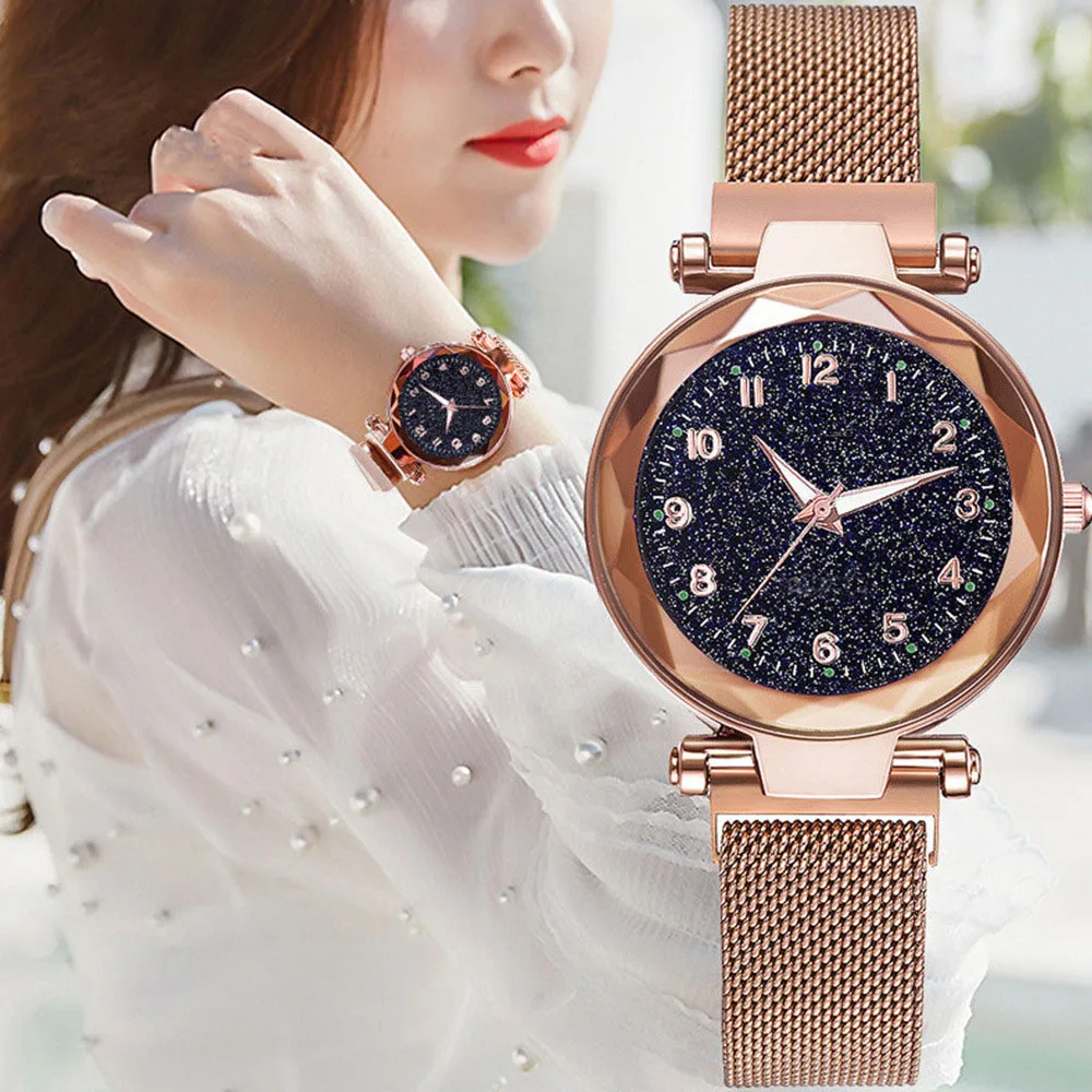 Женские часы звездное небо кристалл Роскошные Кварцевые наручные женские