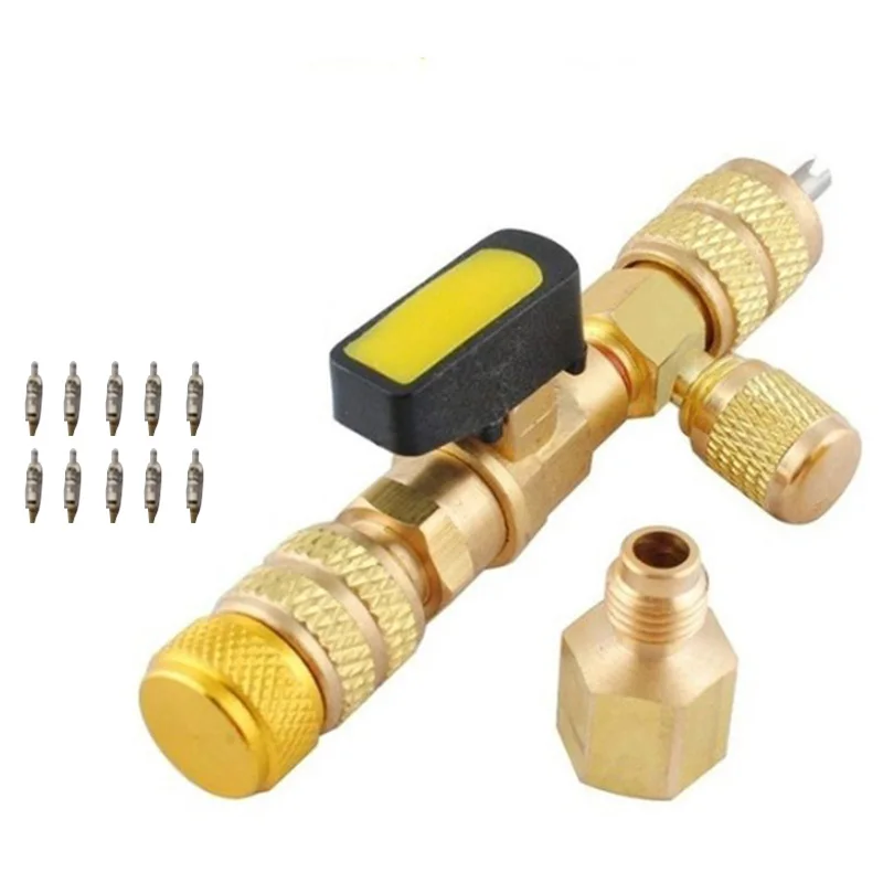 1Pc R410A R22 Dual Size SAE Port HVAC Valve Core Removal/Installer Tool(No Gas Loss) with 10Pcs | Бытовая техника