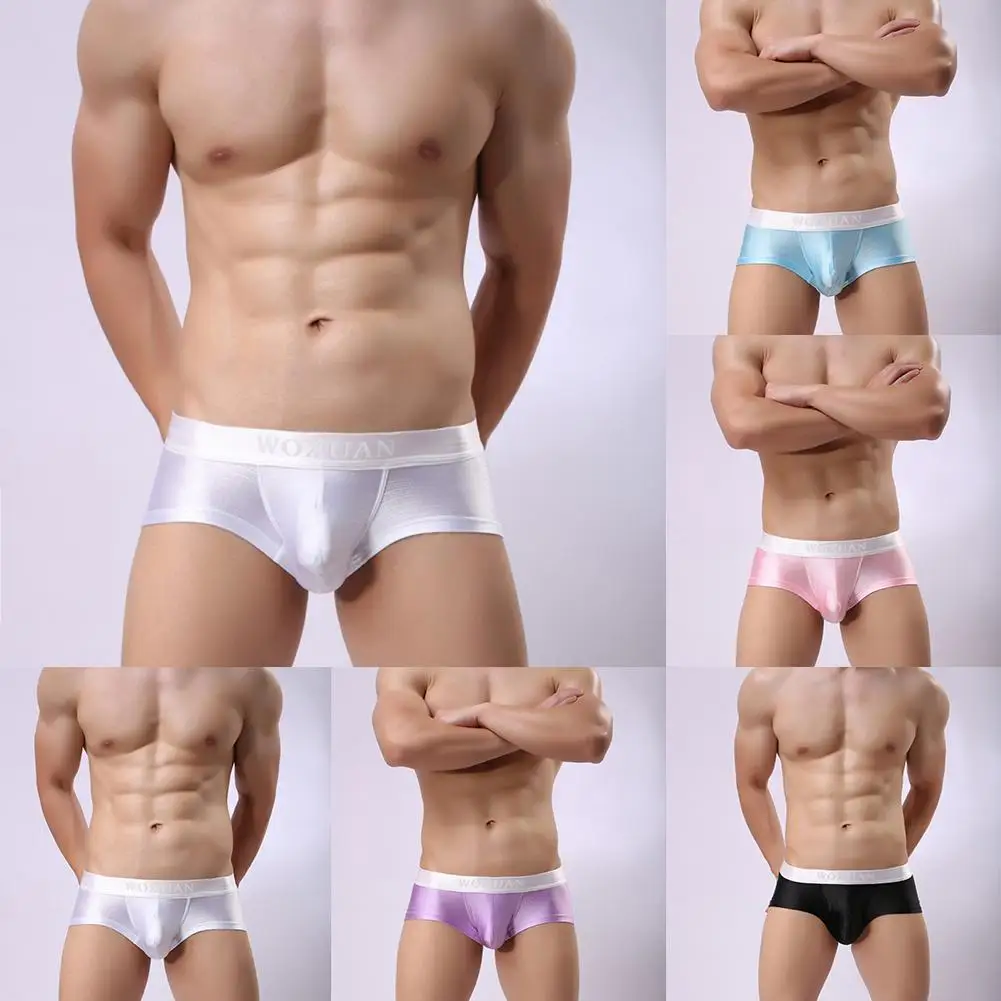 

Solid Color Men U Convex Briefs Boxers Elastic Mid Rise Underwear Underpants