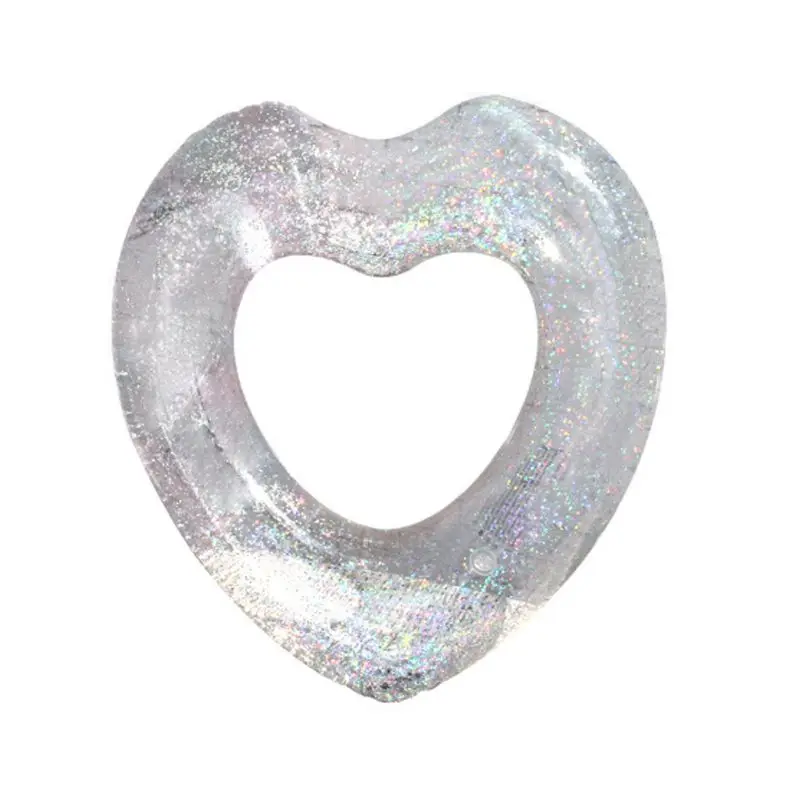 Бесплатная доставка надувные плавающие кольца с блестками в форме сердца для