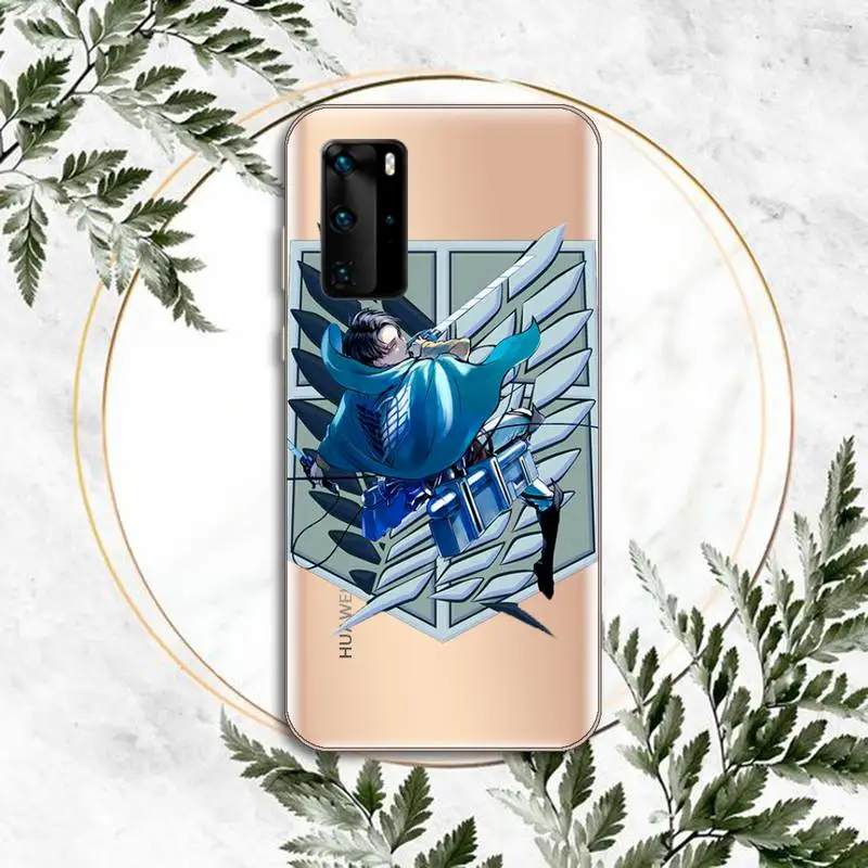 

Attack on titan anime Phone Case Transparent for Huawei P honor 8 10i 20 30 40 smart 2019
