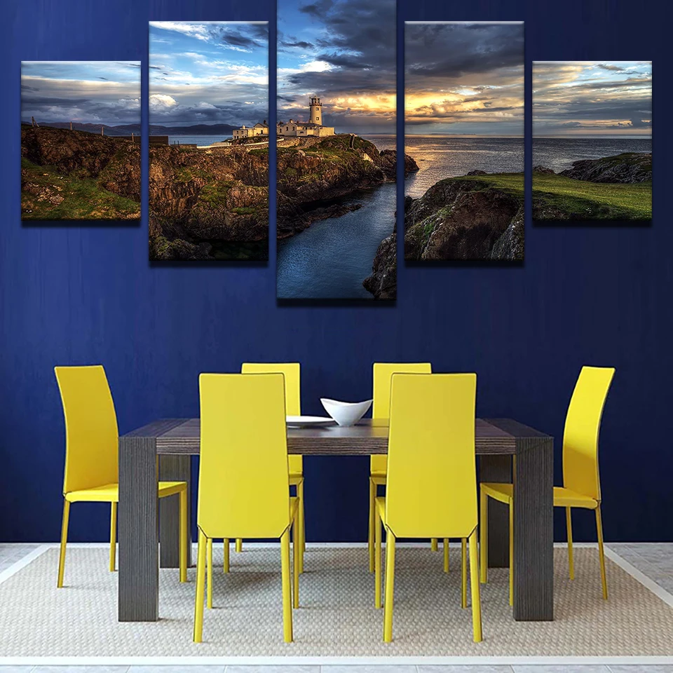Современный холщовый постер картина на стену маслом домашний декор 5 панелей