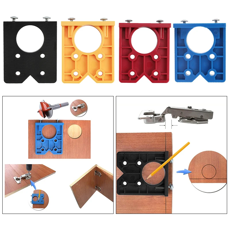 

35mm Hinge Drilling Jig Concealed Guide Hinge Hole Drilling Guide Locator Woodworking Hole Opener Door Cabinet Accessories Tool