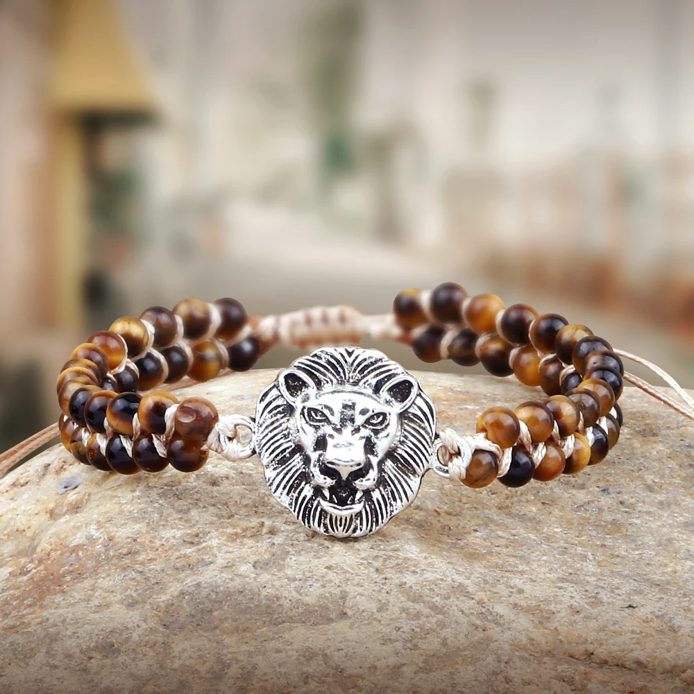 Камень браслет на зестежке с тигровый глаз каменные бусы из бирюзы очарование