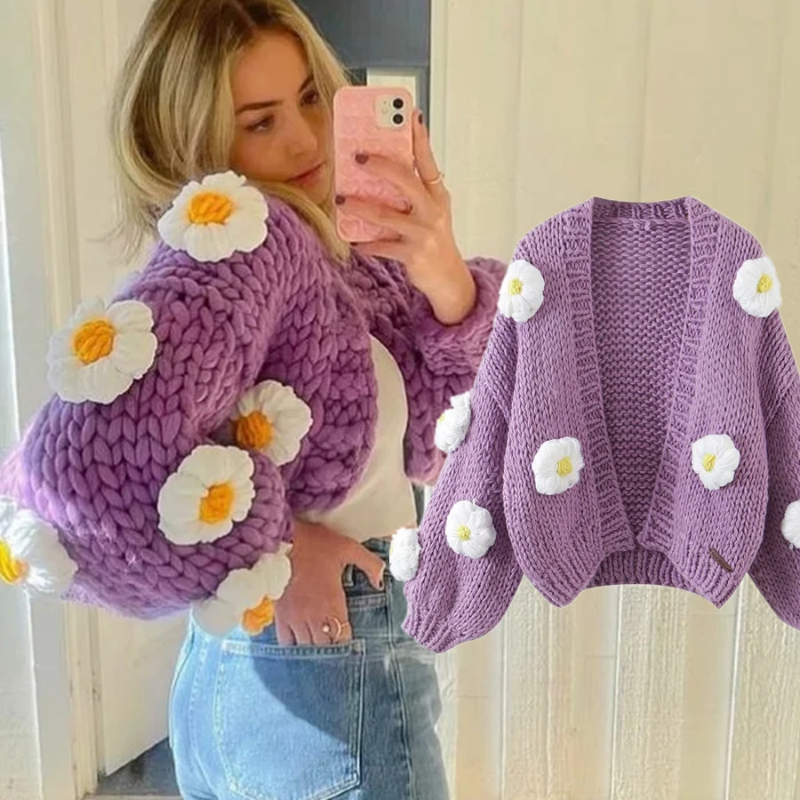 

Женский винтажный кардиган с вышивкой, в стиле Инди