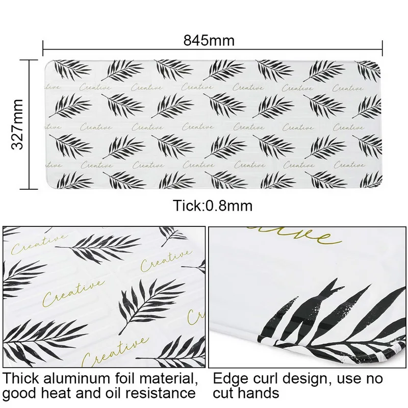 

Foil Oil Baffle Aluminum Block Cactus Printed Oil Plate Barrier Stove Cooking Heat Insulation Anti-Splashing Kitchen Tool