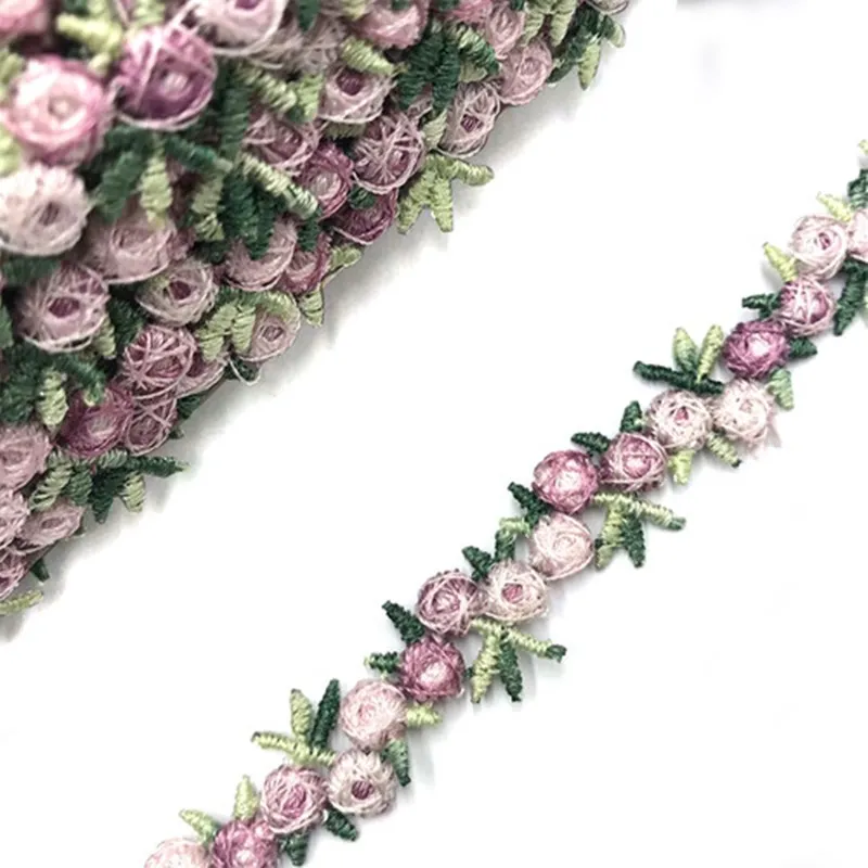 

2 ярда Цветочная вышивка кружевная отделка лентами тканевая отделка DIY шитье материалы ручной работы для поделок аксессуары для одежды укра...