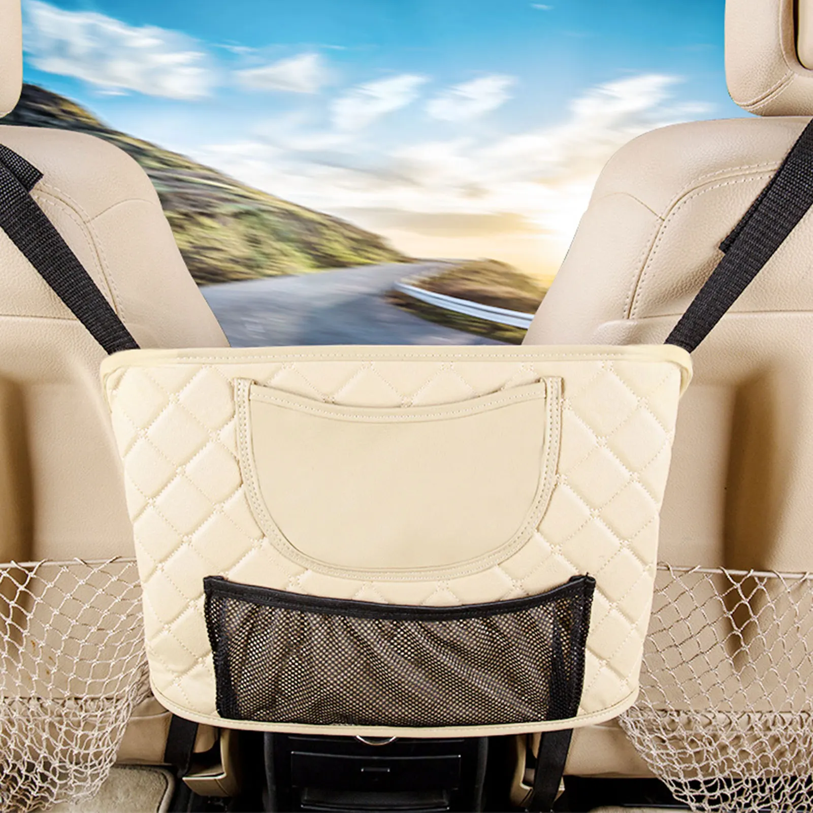 Автомобильная корзина для мусора сетчатый Карманный держатель сумки барьер