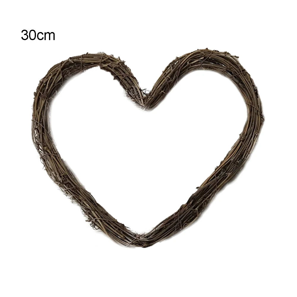 Венок в форме сердца искусственная ротанговая гирлянда сделай сам настенное